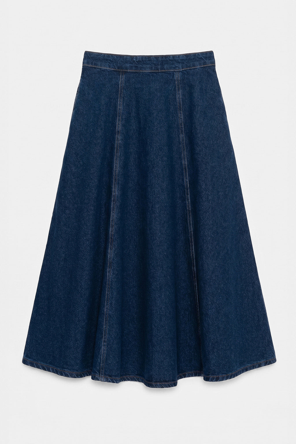 Kloş Denim Midi Etek