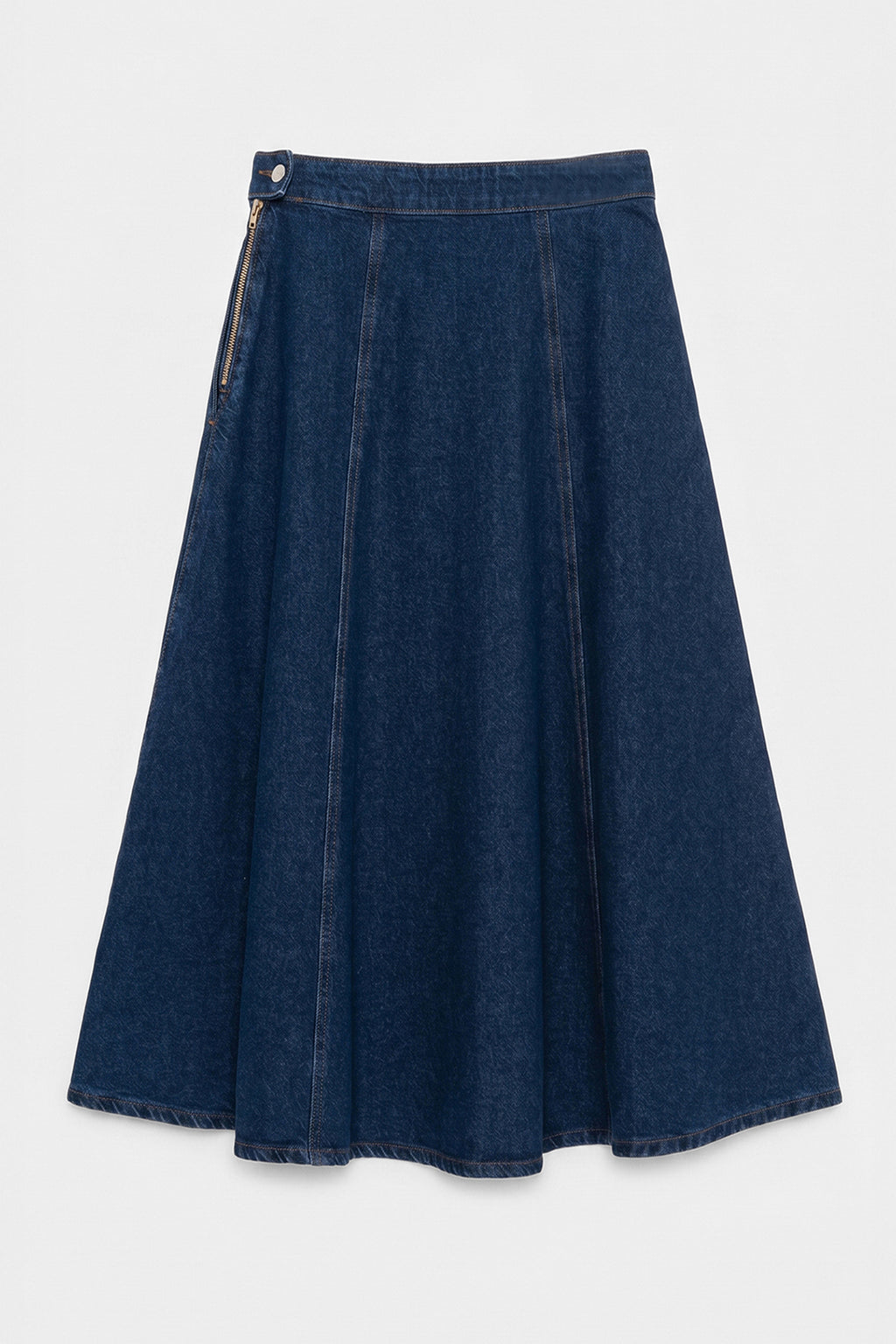 Kloş Denim Midi Etek