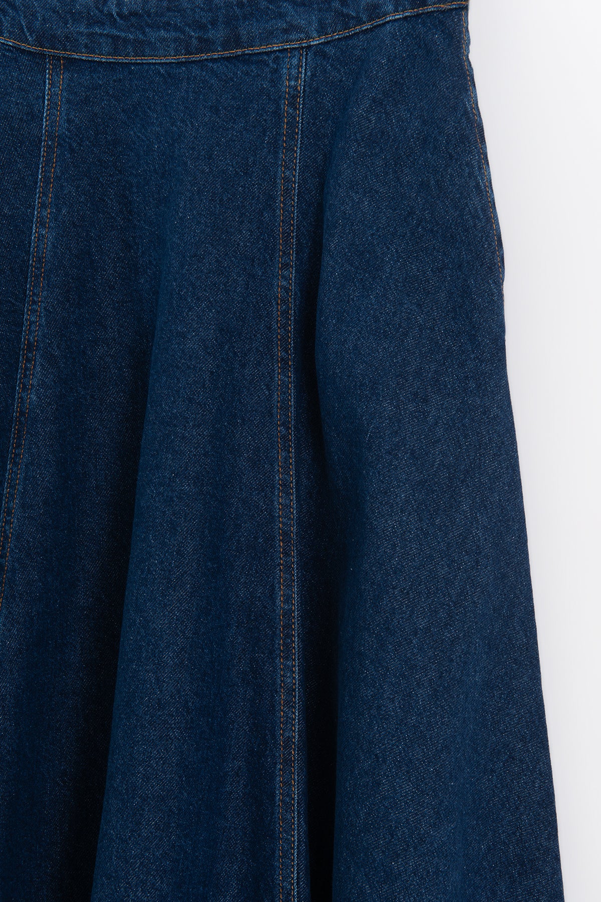 Kloş Denim Midi Etek