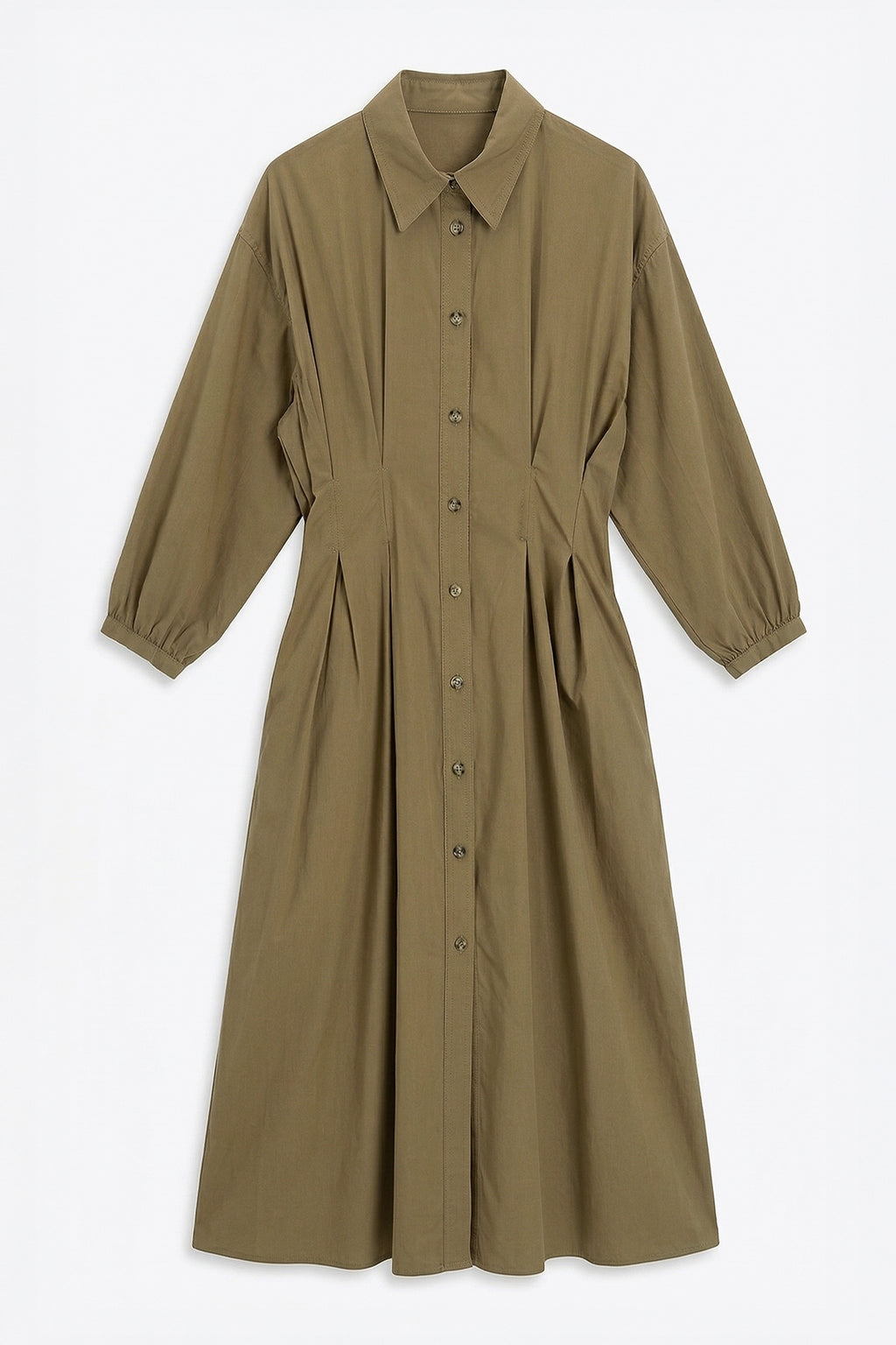 %100 Cotton Pileli Midi Elbise