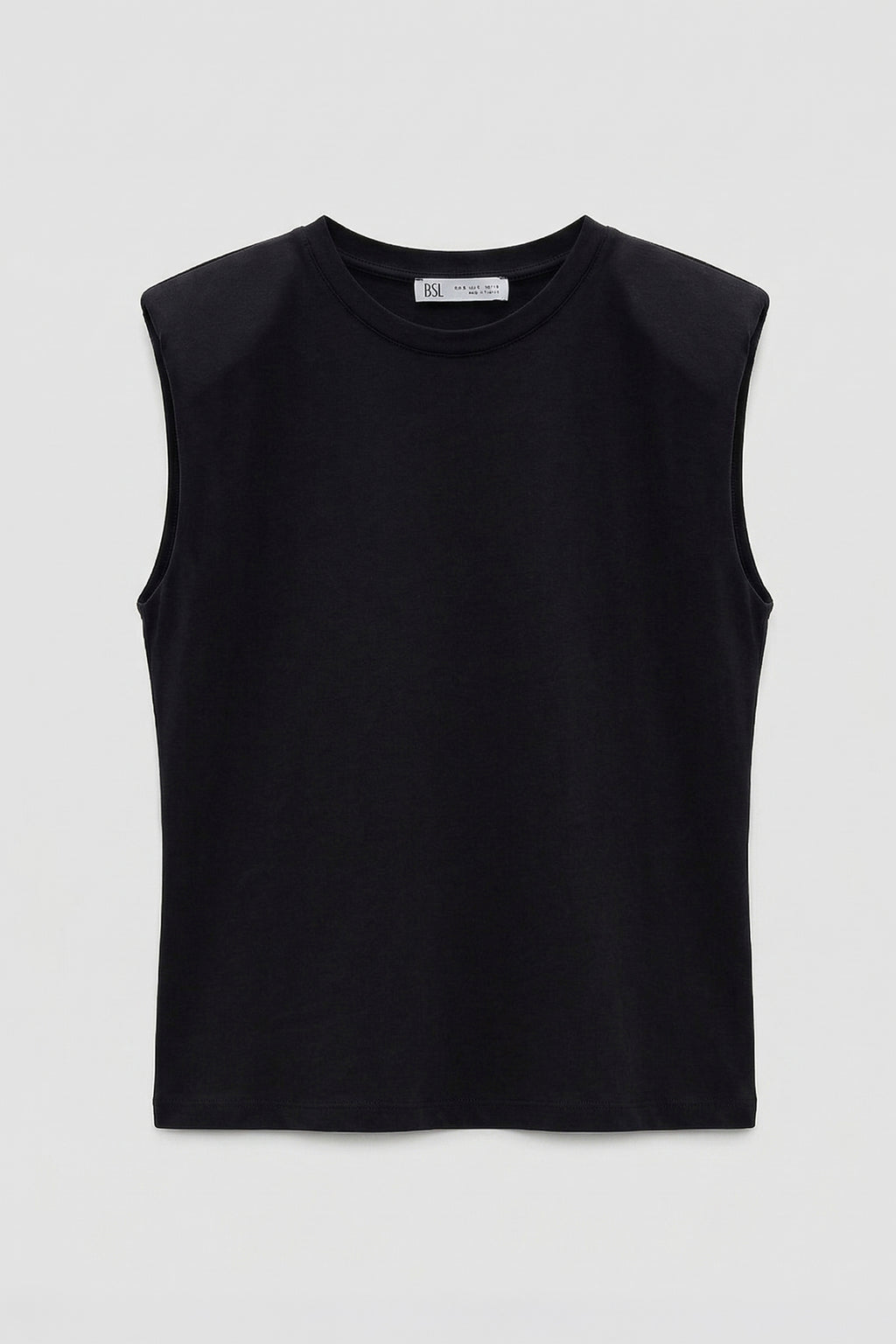 T-shirt with Shoulder Pads and Crew Neck