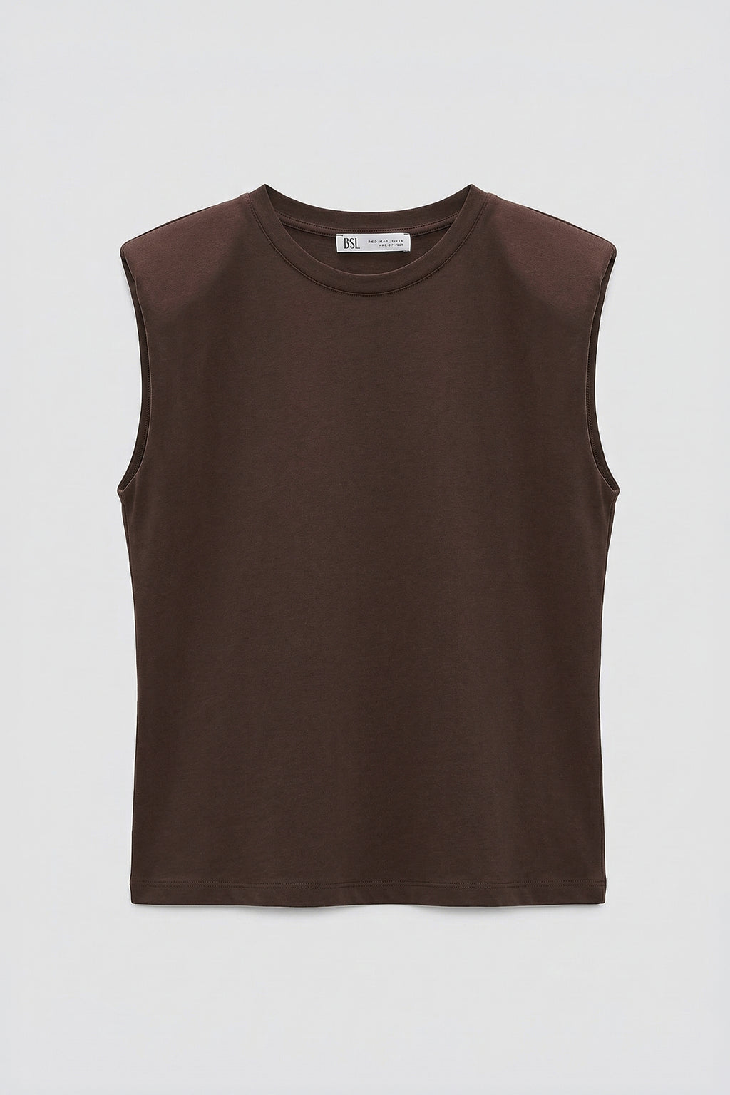 T-shirt with Shoulder Pads and Crew Neck