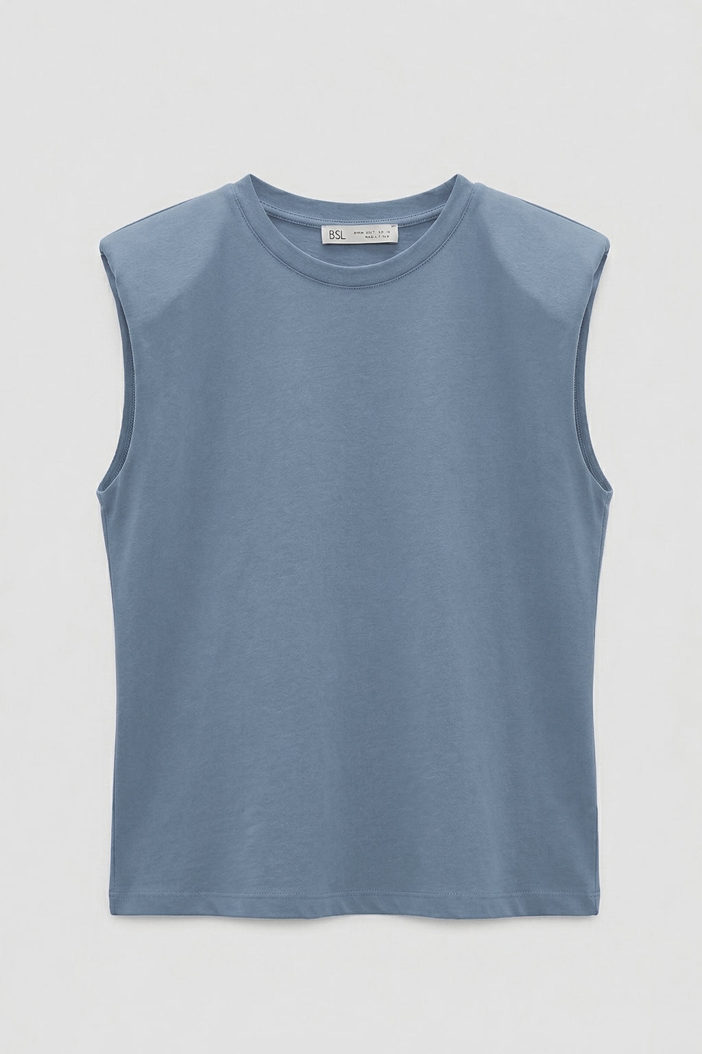 T-shirt with Shoulder Pads and Crew Neck