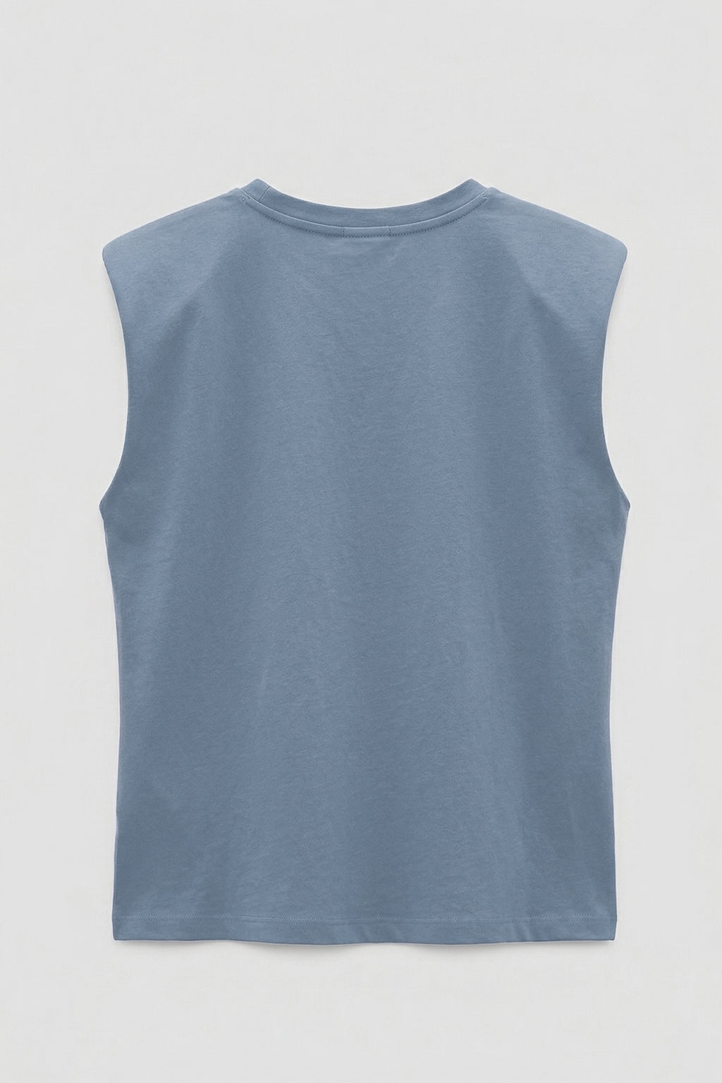 T-shirt with Shoulder Pads and Crew Neck