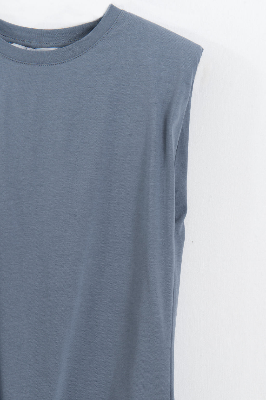 T-shirt with Shoulder Pads and Crew Neck