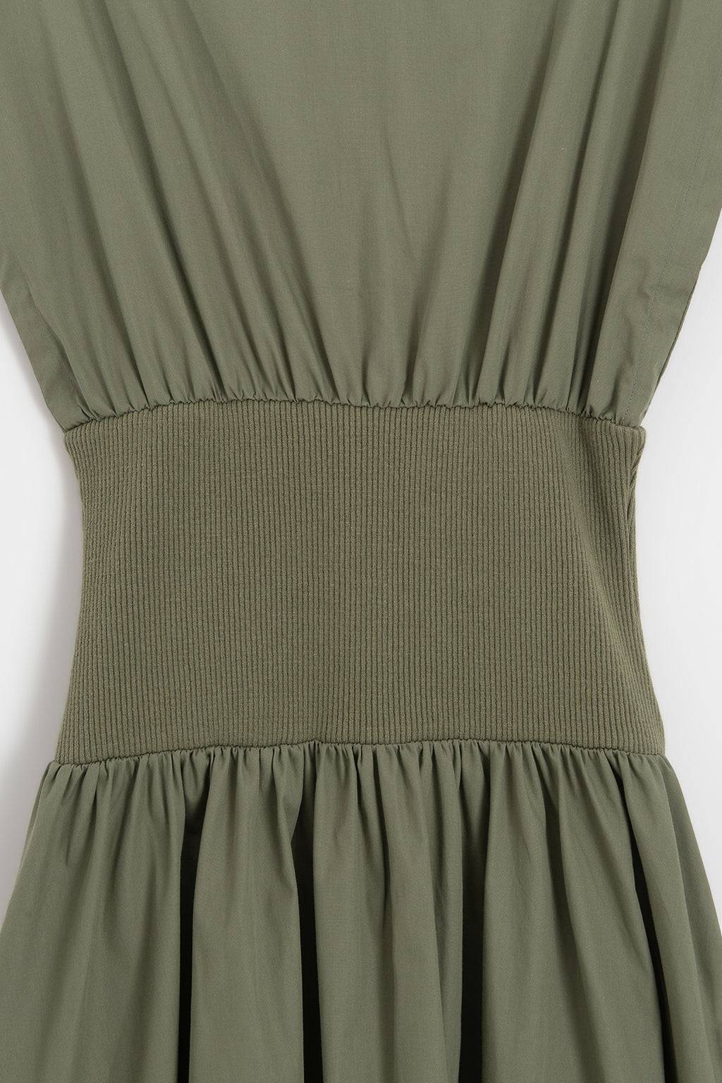 Boat Neck 100% Cotton Ruffled Midi Dress