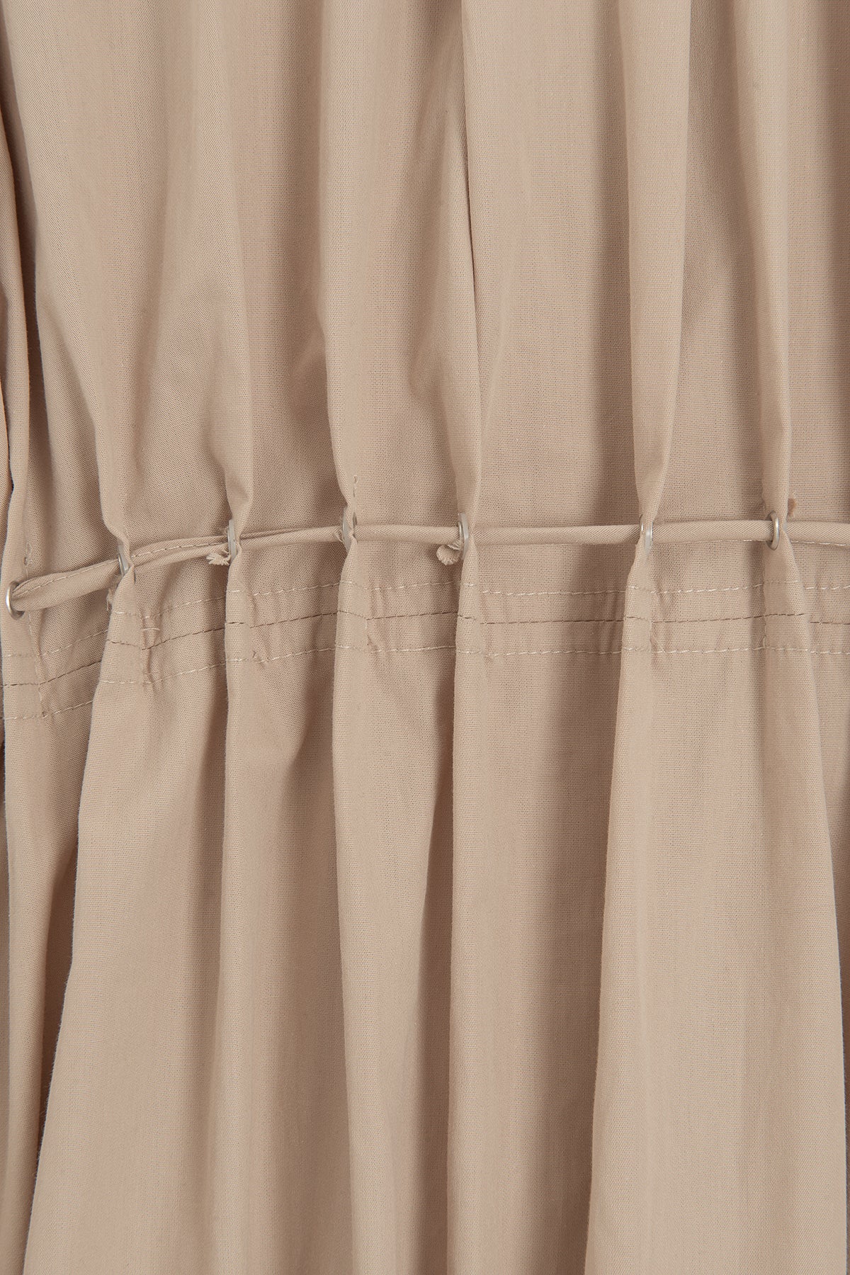 %100 Cotton Kordon Detaylı Midi Gömlek Elbise