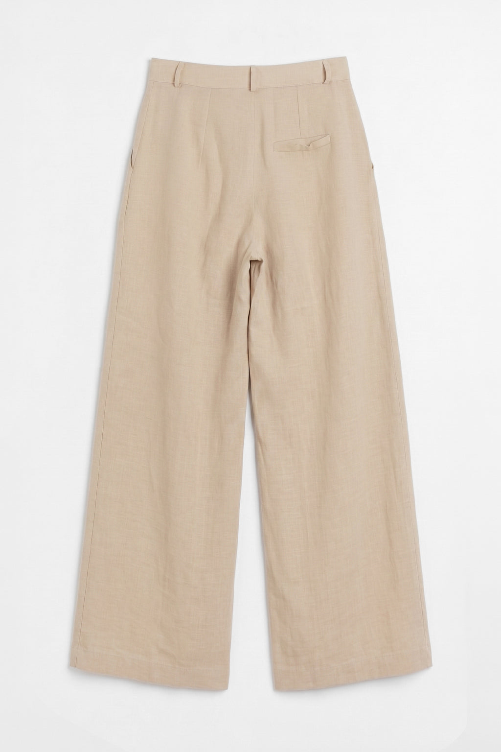 %100 Keten Pileli Pantolon