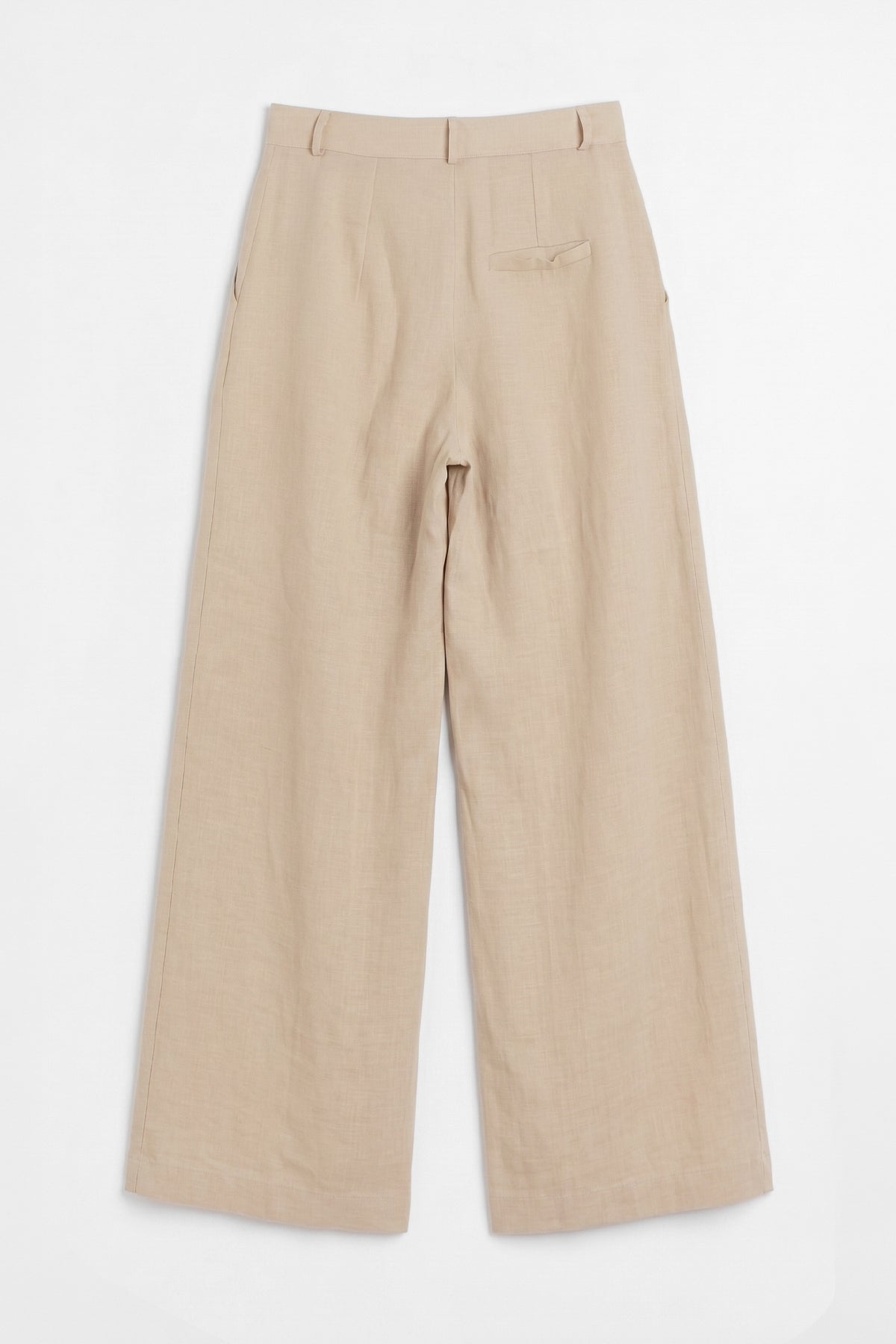 %100 Keten Pileli Pantolon