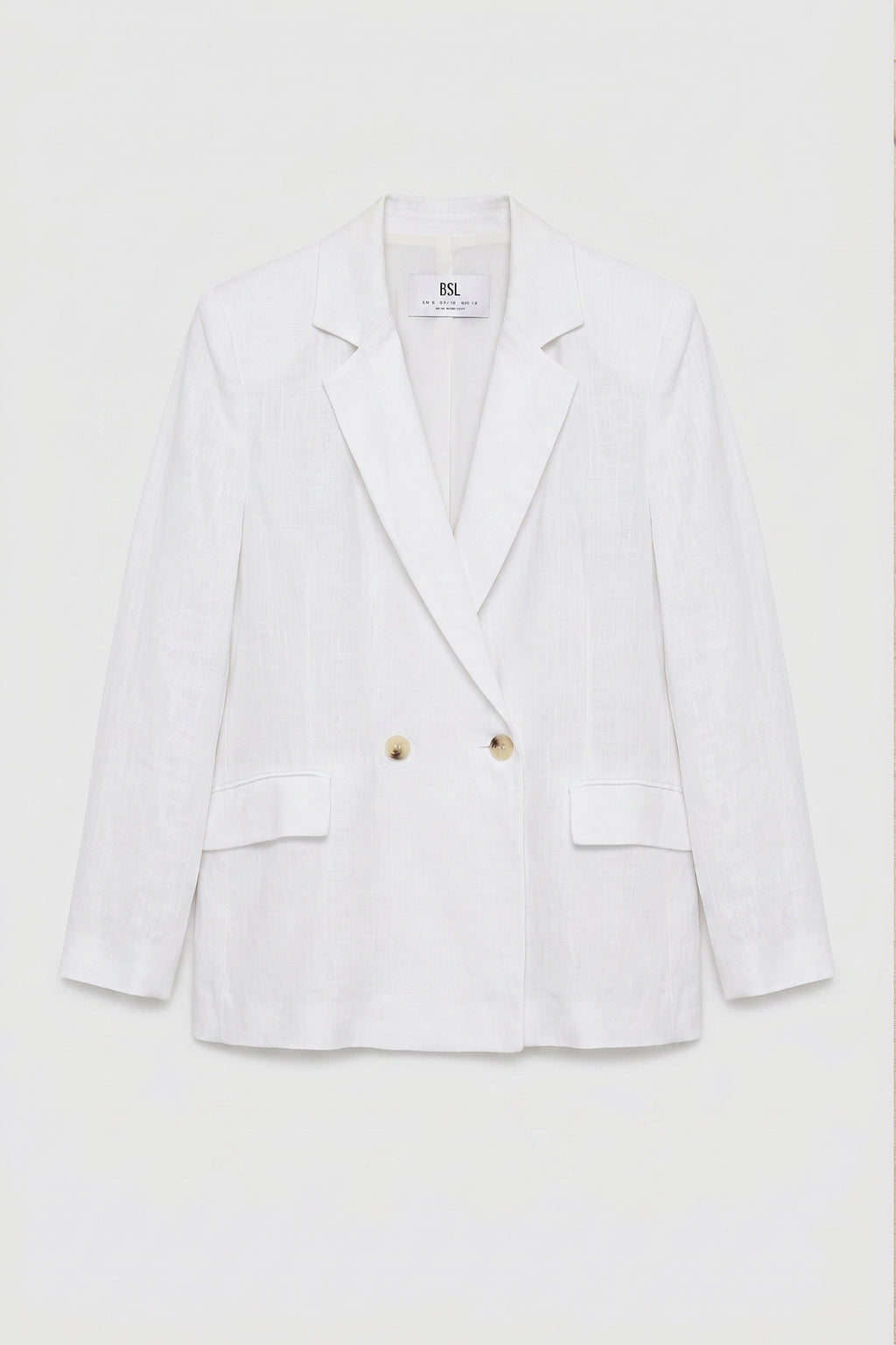 %100 Keten Kruvaze Blazer Ceket