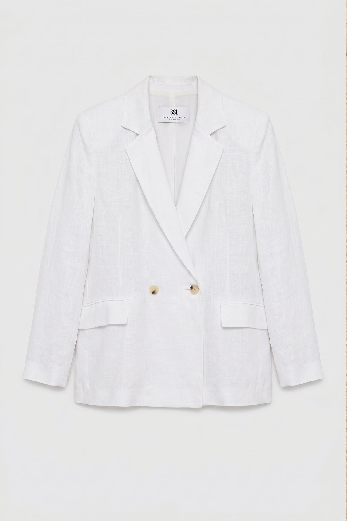 %100 Keten Kruvaze Blazer Ceket