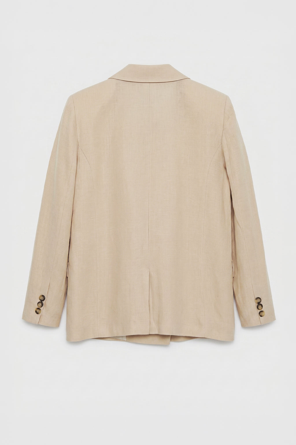%100 Keten Kruvaze Blazer Ceket