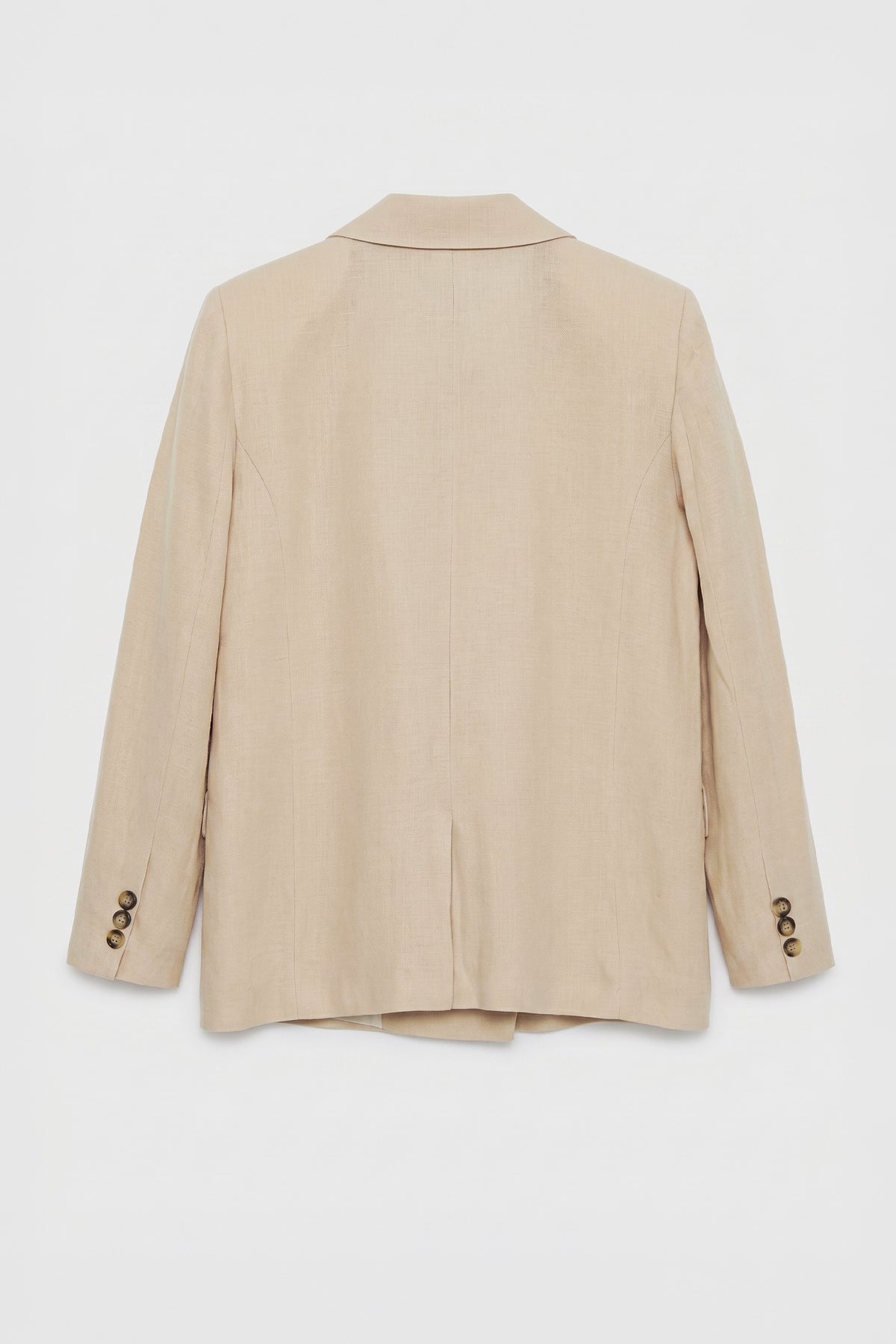 %100 Keten Kruvaze Blazer Ceket