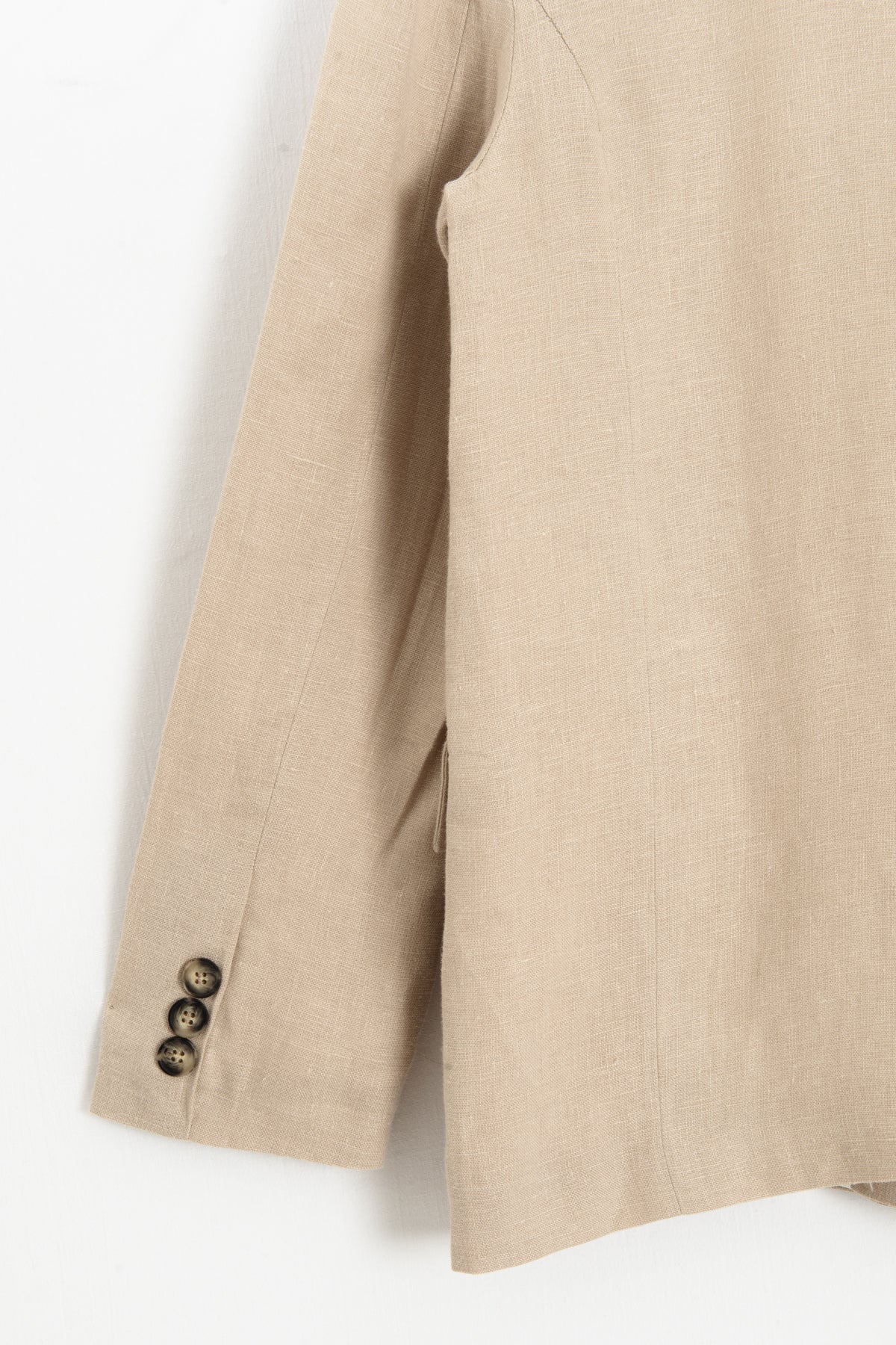 %100 Keten Kruvaze Blazer Ceket