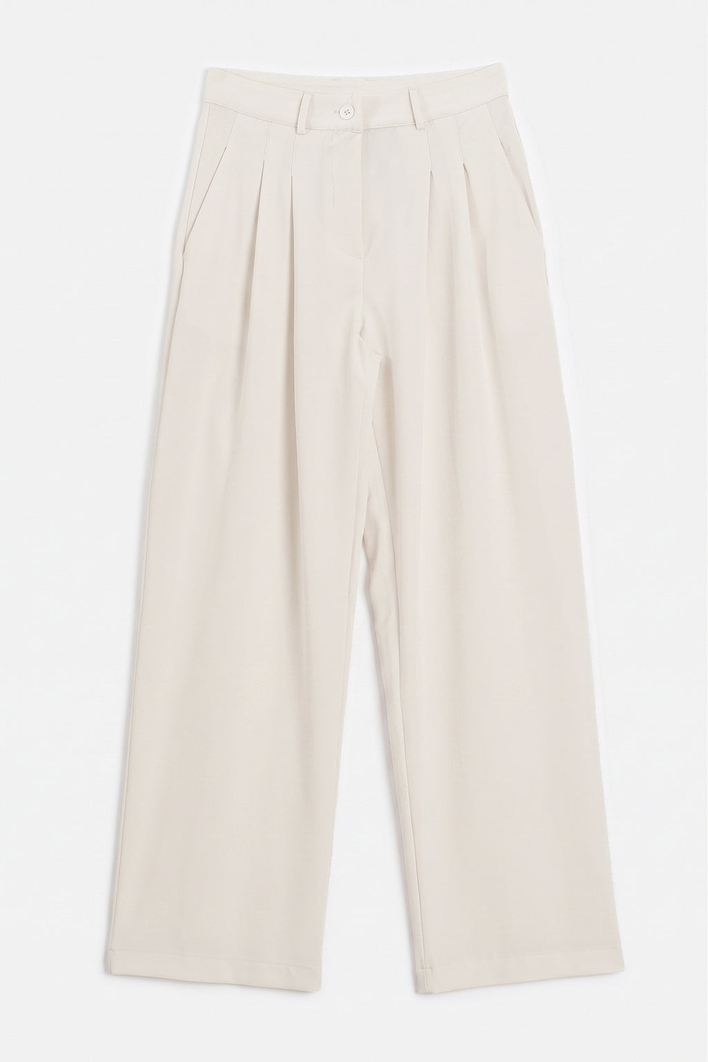 Double Pleated Wide-Leg Trousers