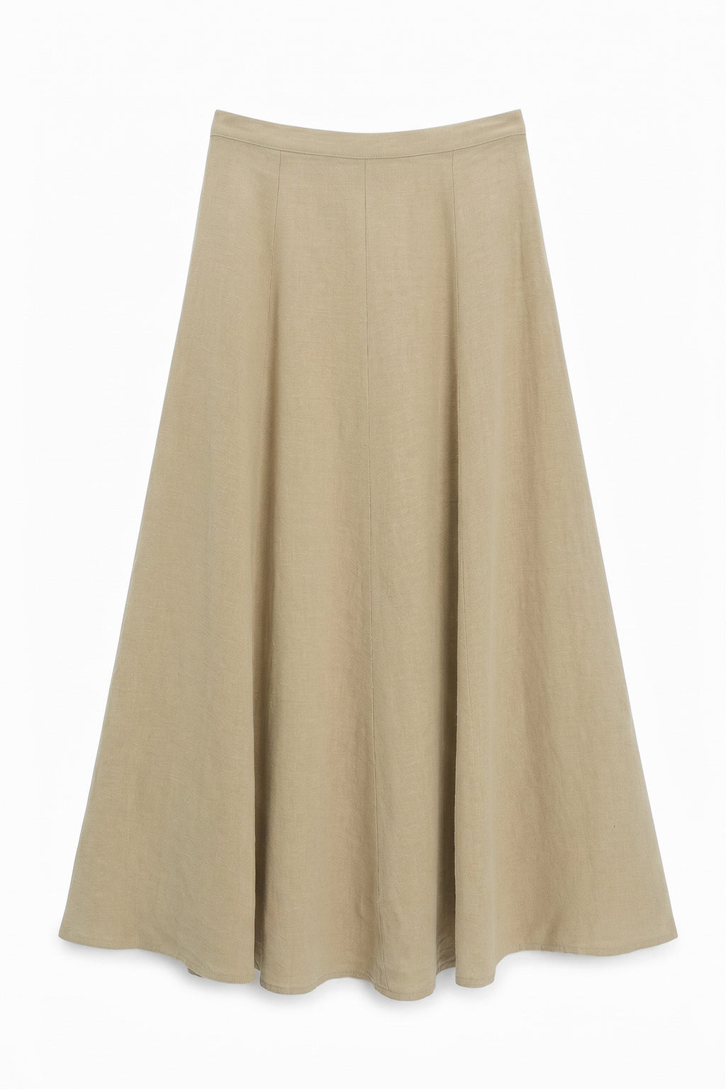 100% Linen Ruffled Washed Midi Skirt