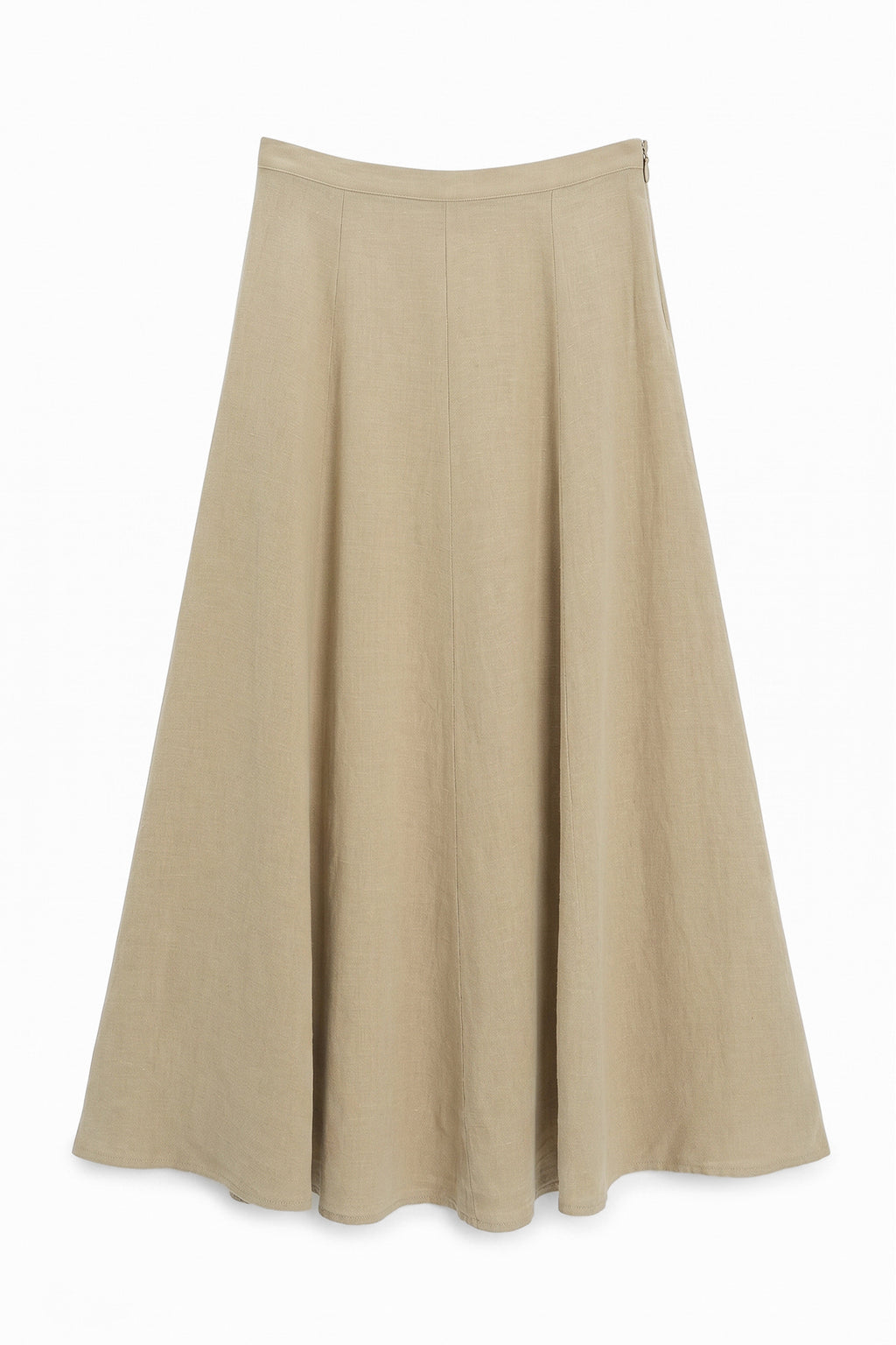 100% Linen Ruffled Washed Midi Skirt