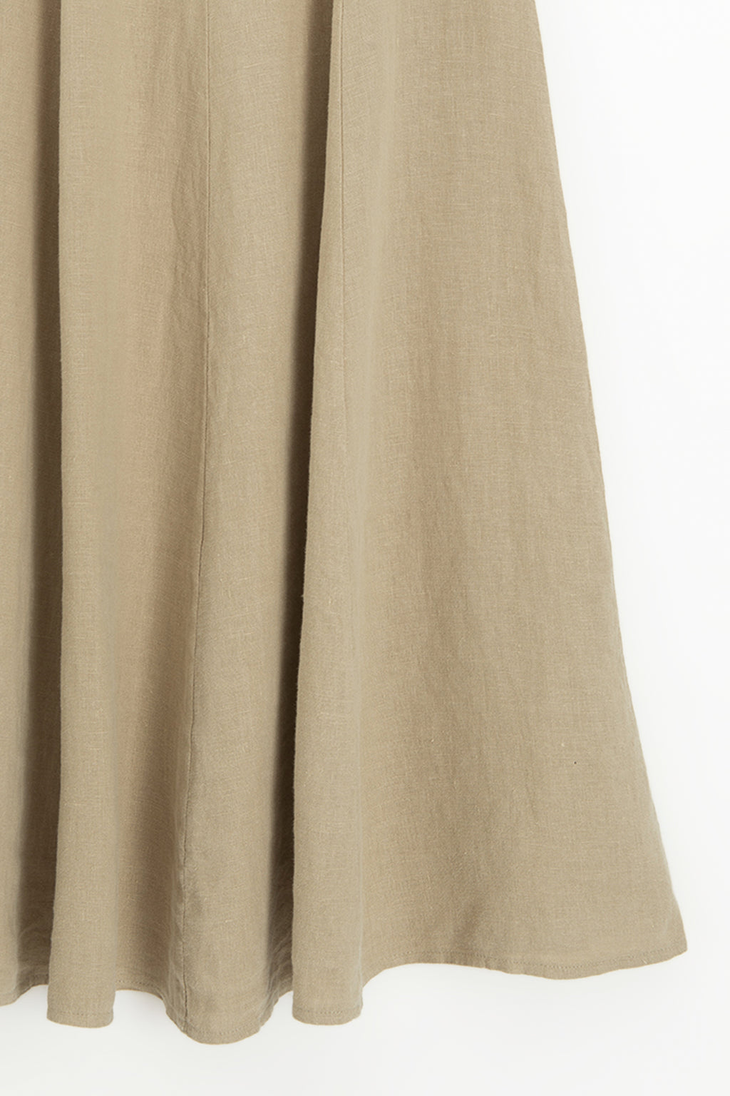 100% Linen Ruffled Washed Midi Skirt