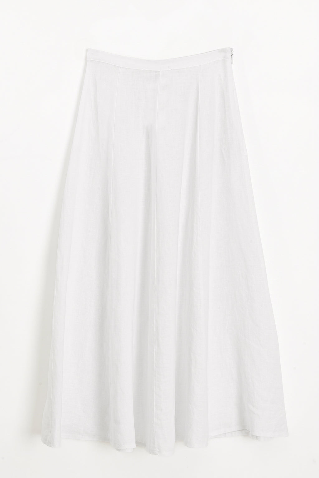 100% Linen Ruffled Washed Midi Skirt