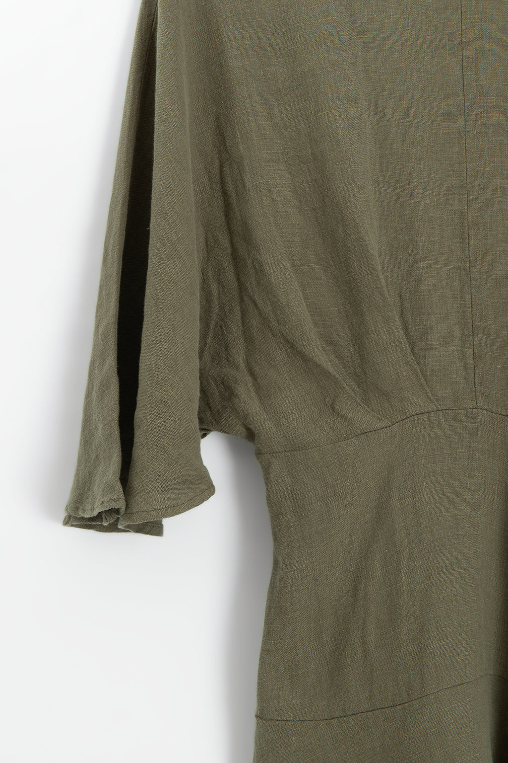 Mini Dress with Wrap Closure and Flounced Sleeves and Hem