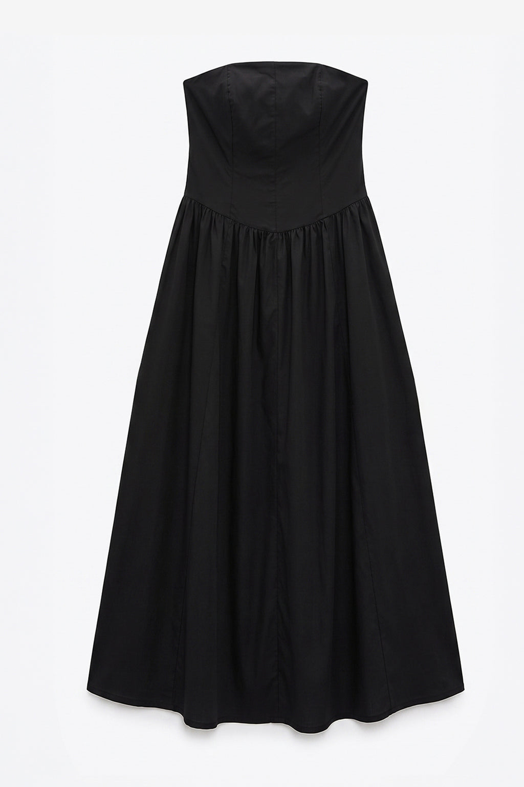 %100 Cotton Straplez Midi Elbise