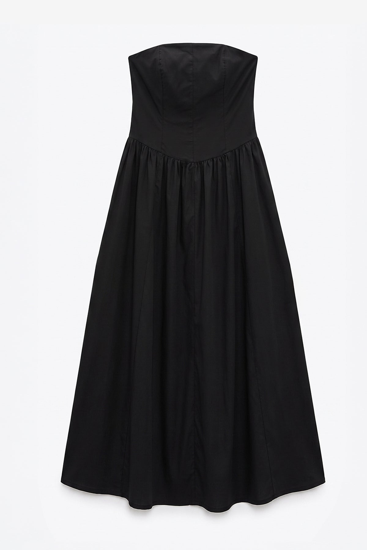 %100 Cotton Straplez Midi Elbise