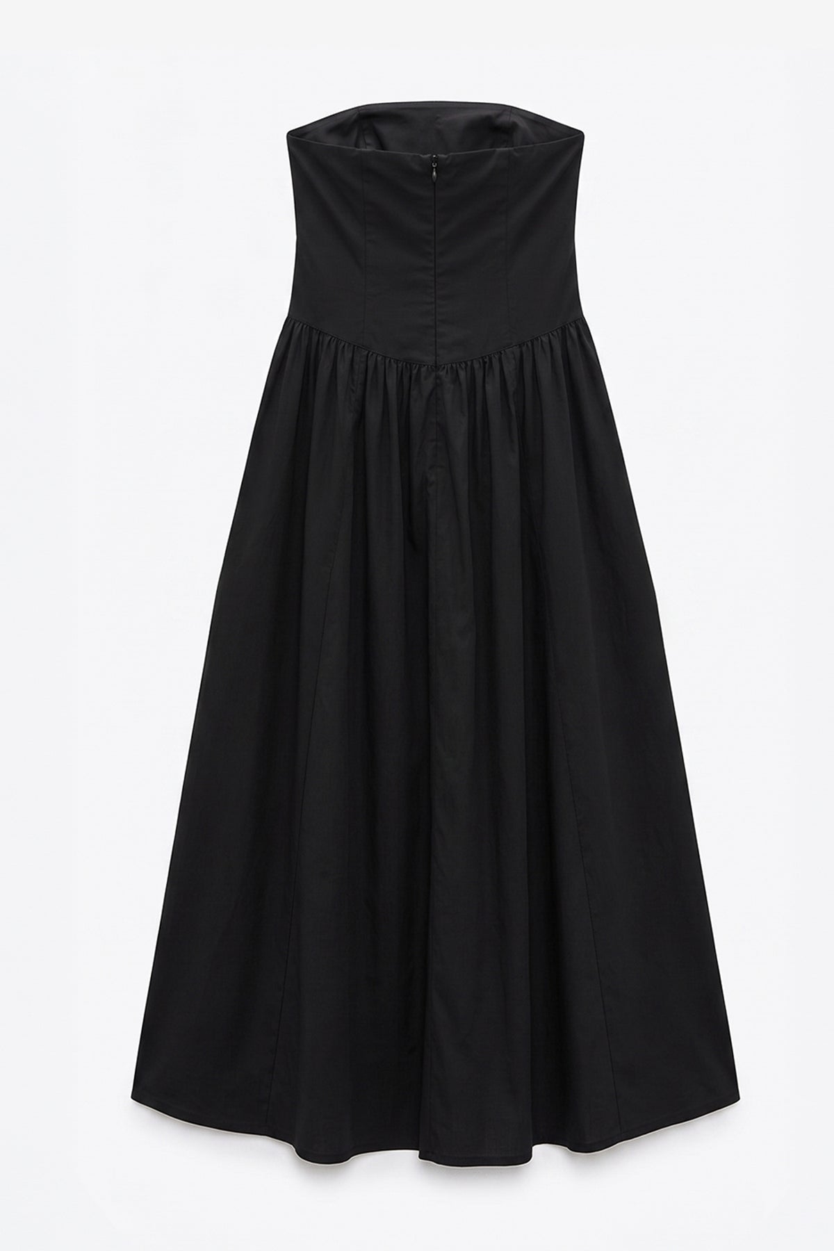 %100 Cotton Straplez Midi Elbise