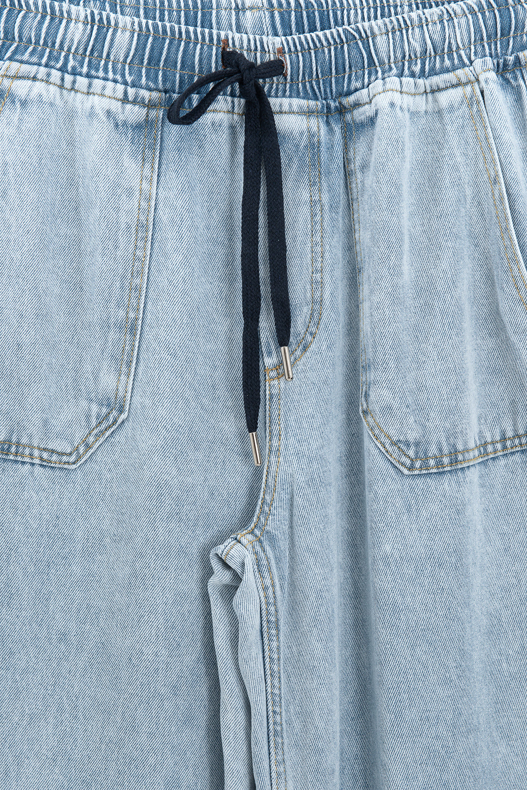 Straight Cut Denim Loose Trousers
