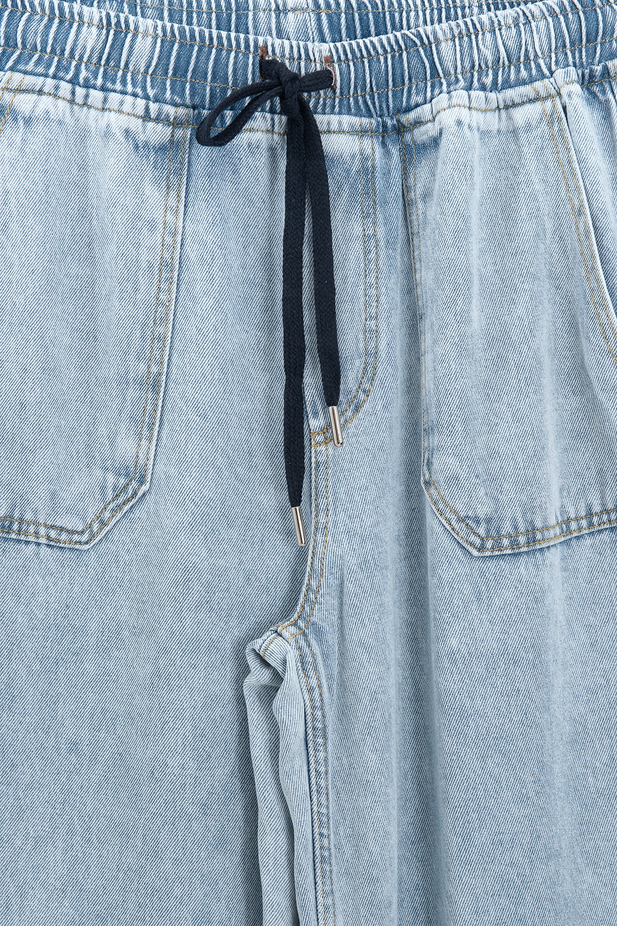 Straight Cut Denim Loose Trousers