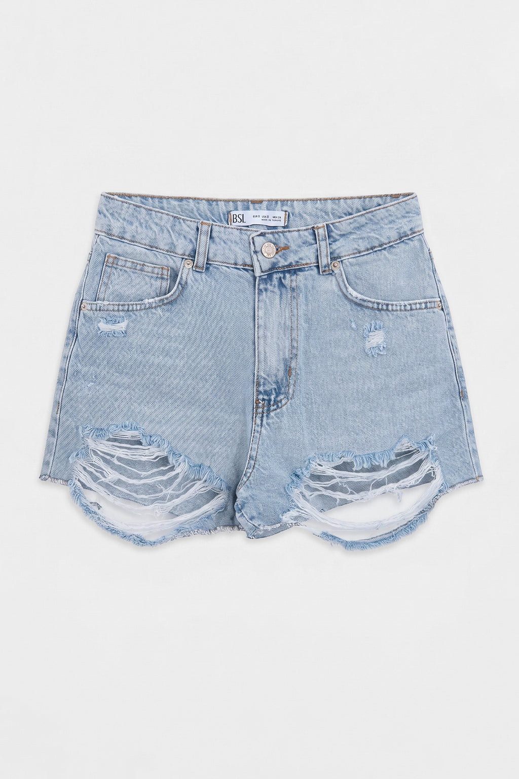 Yıpratmalı Mini Denim Şort
