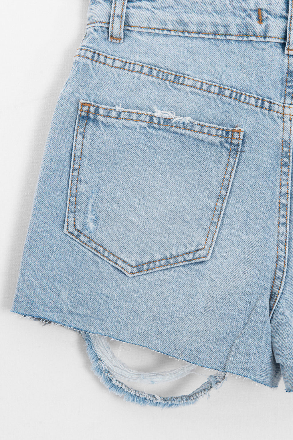 Yıpratmalı Mini Denim Şort