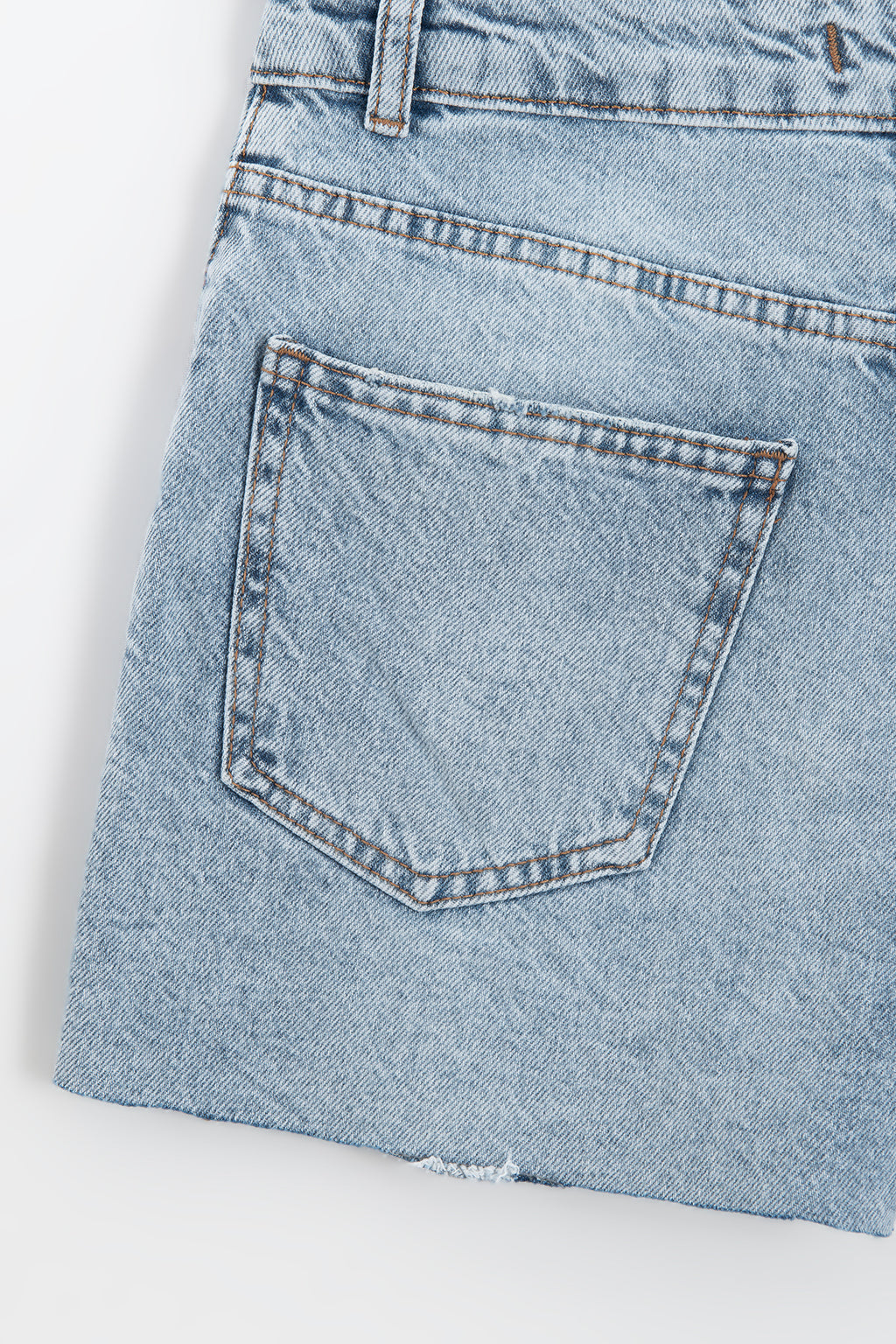 Yıpratmalı Mini Denim Şort