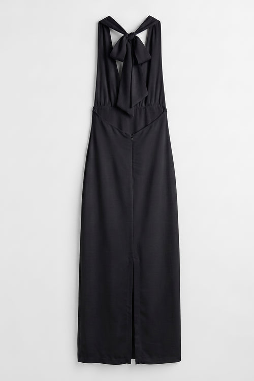 Satin Halter Neck Maxi Dress
