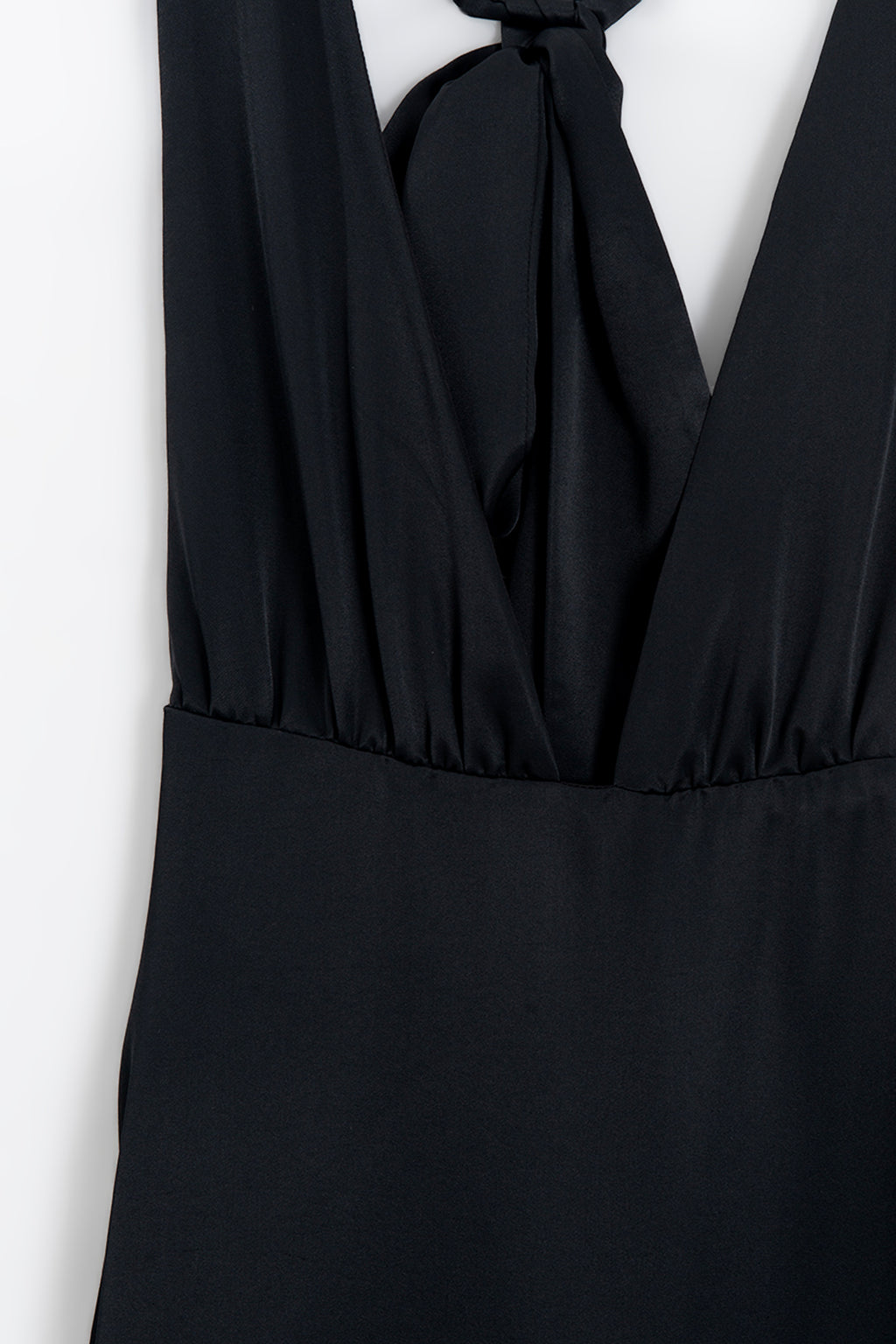 Satin Halter Neck Maxi Dress
