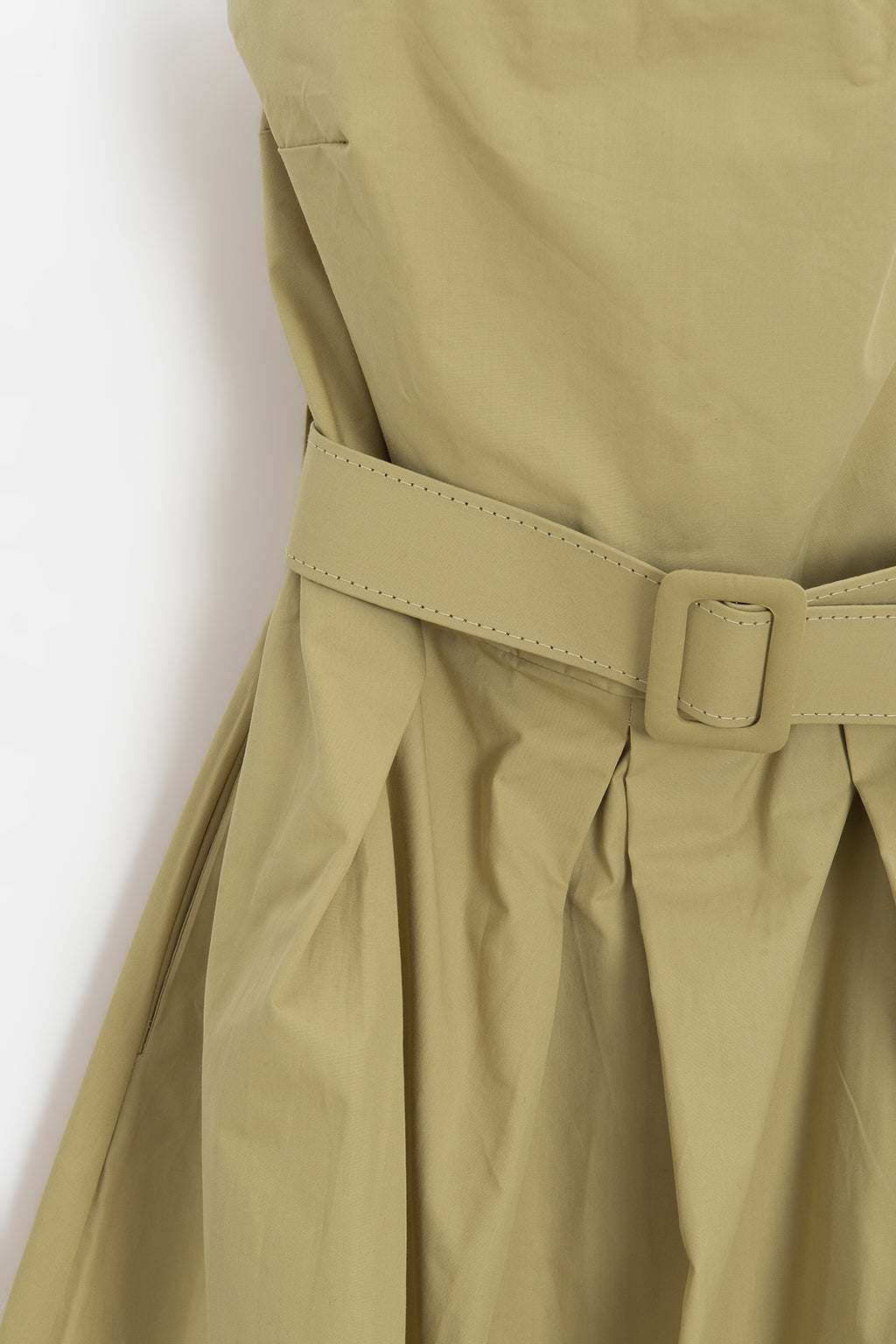 Strapless Midi Dress with Belt Detail