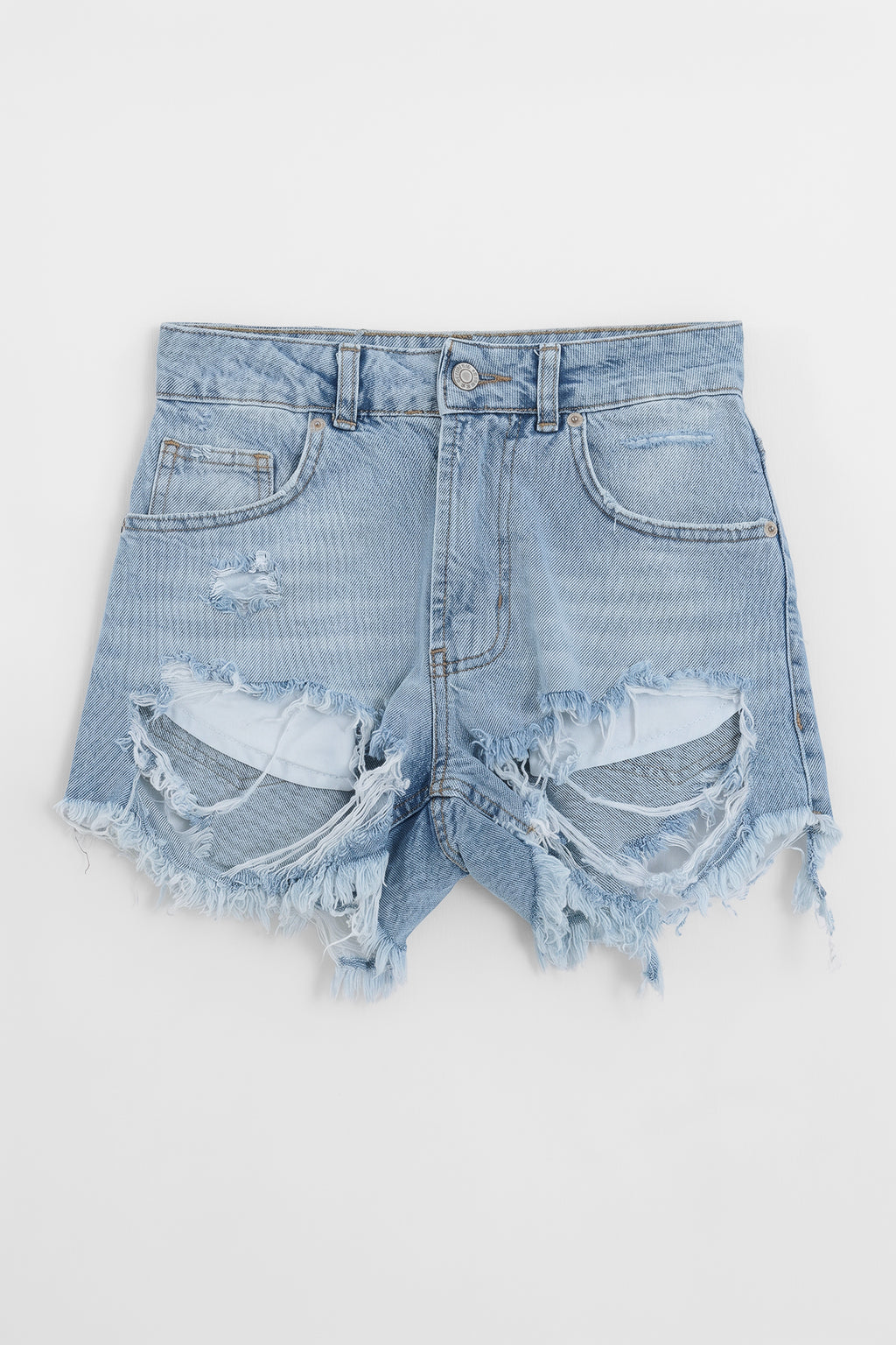 Distressed Mini Denim Shorts