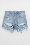 Distressed Mini Denim Shorts