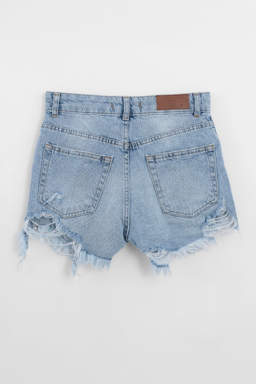 Distressed Mini Denim Shorts