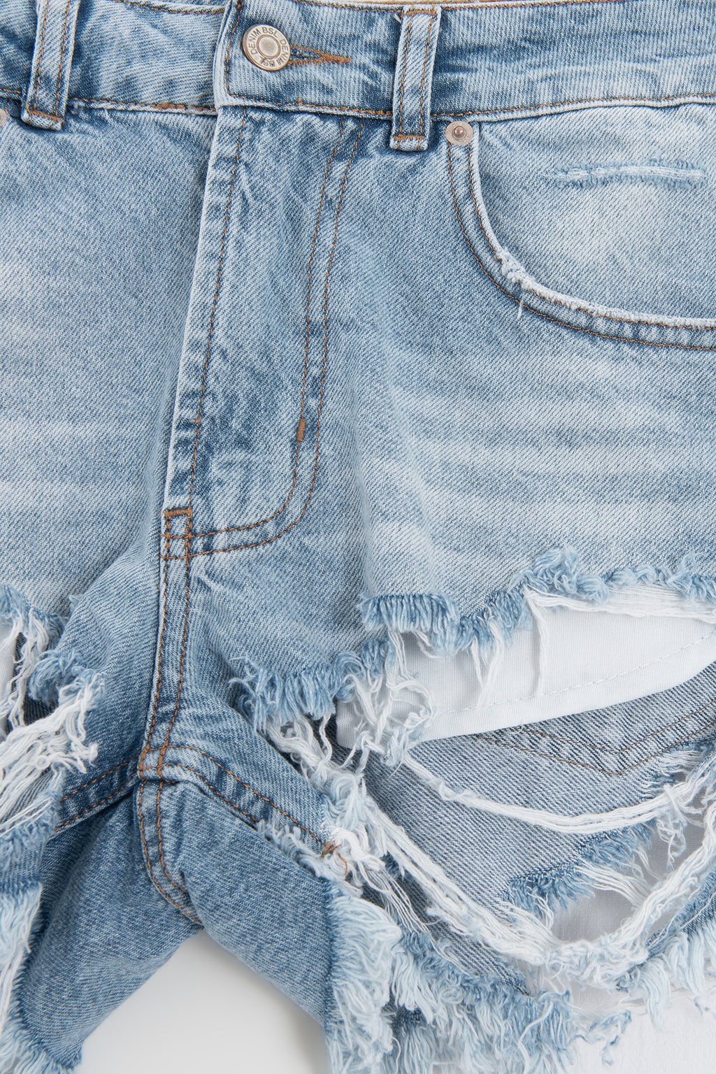 Distressed Mini Denim Shorts
