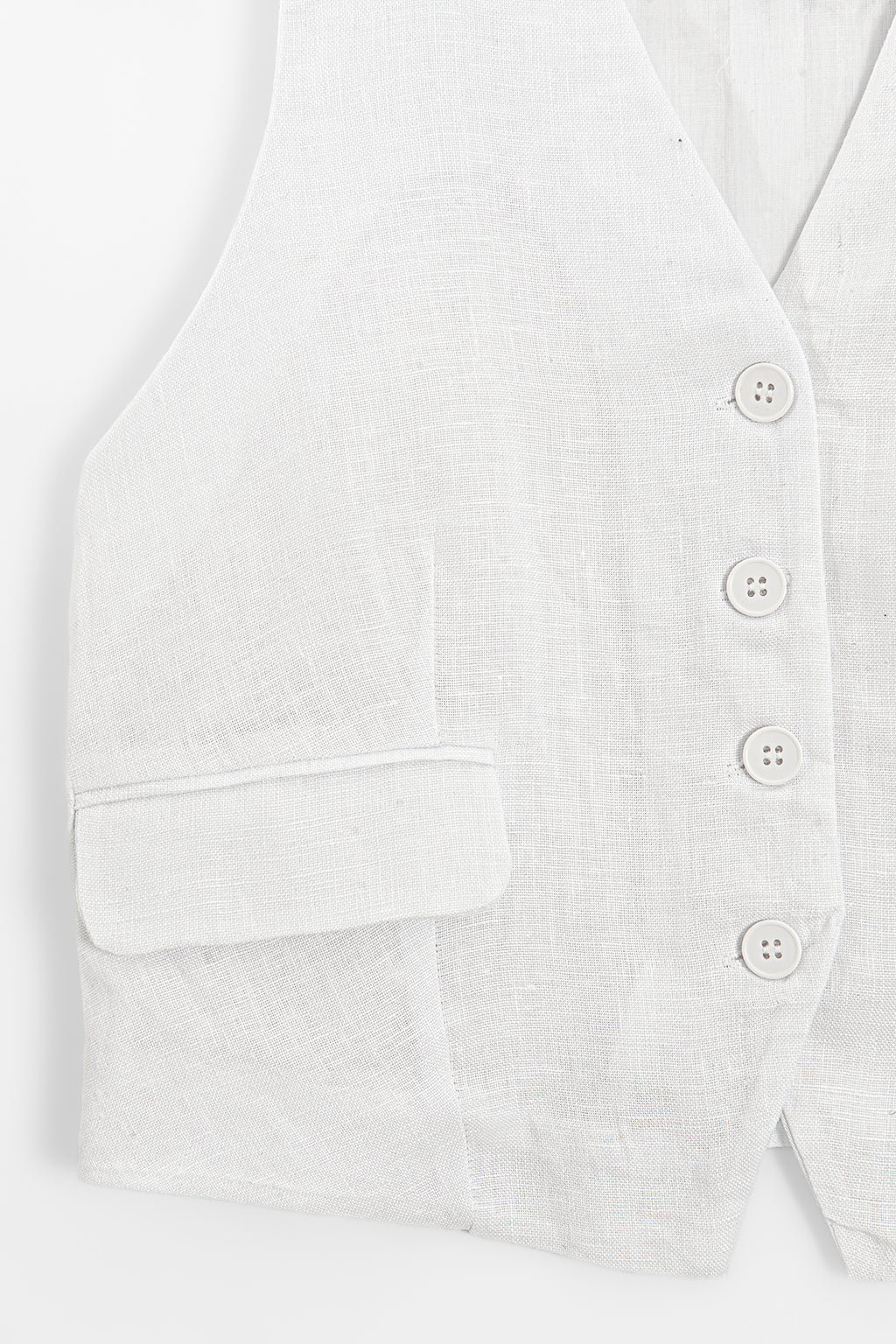 Buttoned Linen Vest