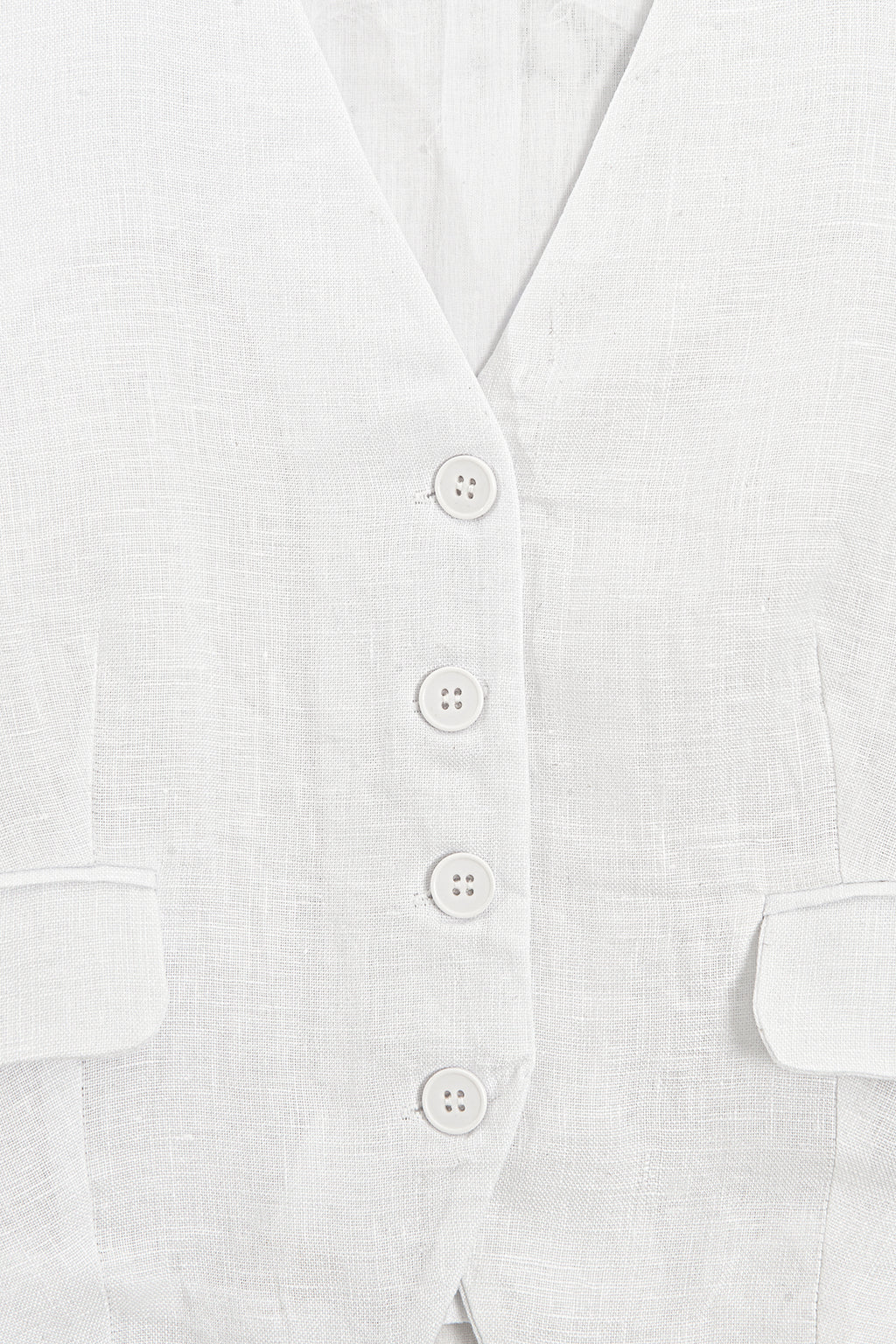 Buttoned Linen Vest