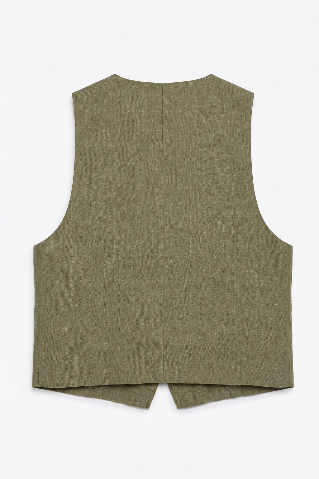 Buttoned Linen Vest
