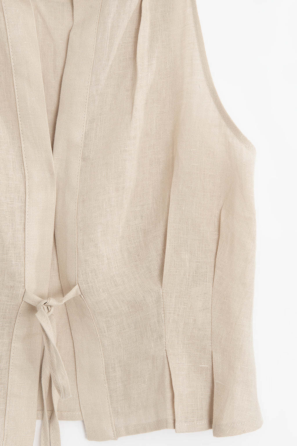 100% Linen Sleeveless Linen Blouse with Collar