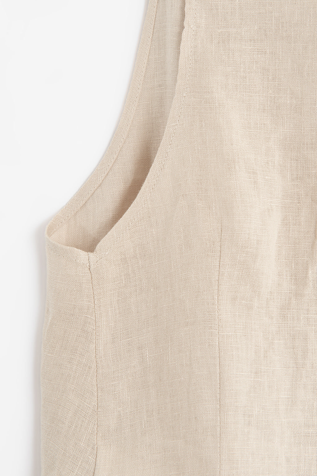 100% Linen Sleeveless Linen Blouse with Collar
