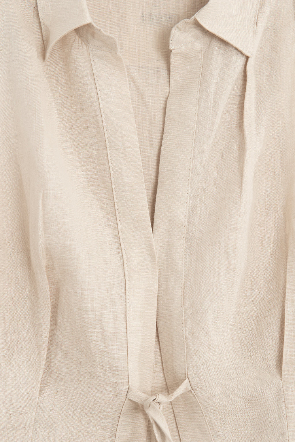 100% Linen Sleeveless Linen Blouse with Collar