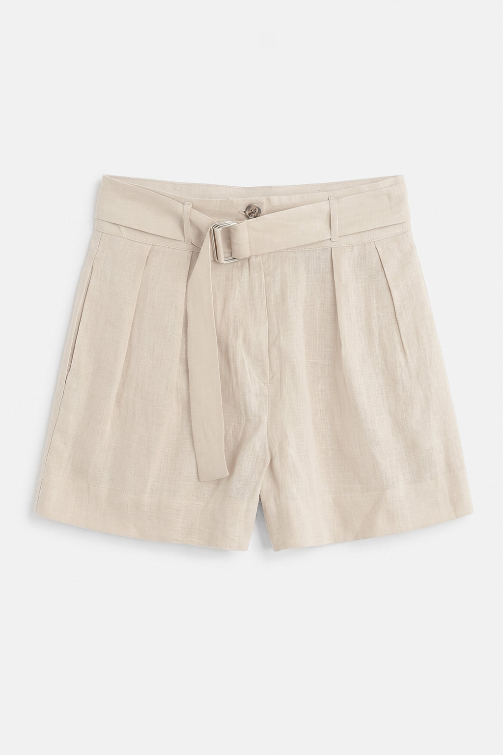 100% Linen Belted Mini Shorts