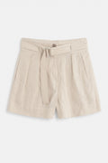 100% Linen Belted Mini Shorts