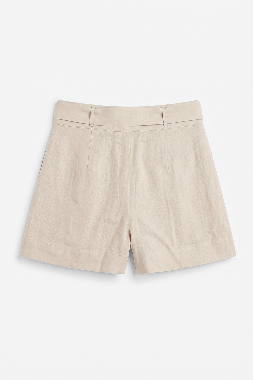 100% Linen Belted Mini Shorts