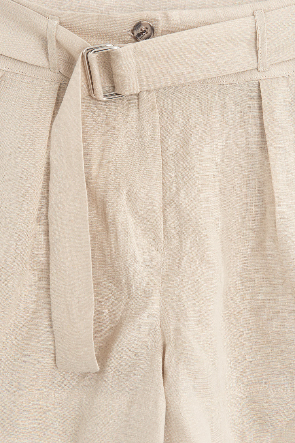 100% Linen Belted Mini Shorts