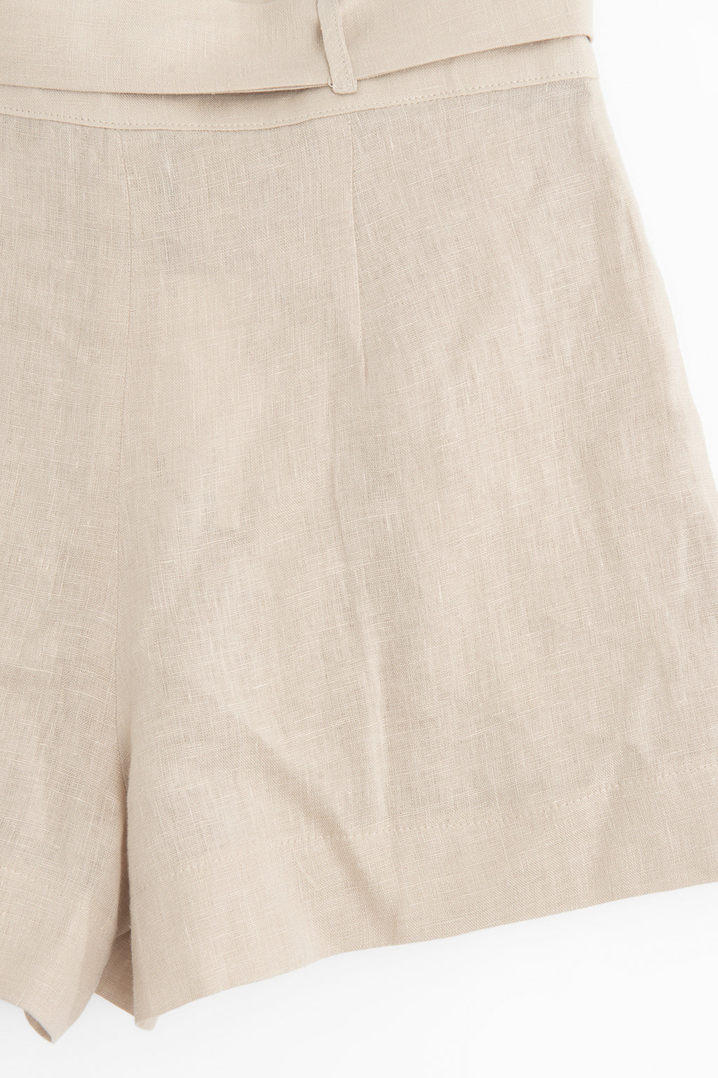 100% Linen Belted Mini Shorts